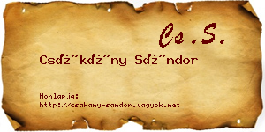 Csákány Sándor névjegykártya