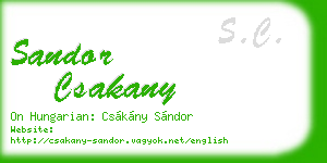 sandor csakany business card